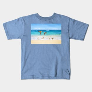 Sandpiper Birds at Ocean Beach Kids T-Shirt